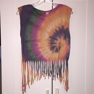 Tye die cut off shirt